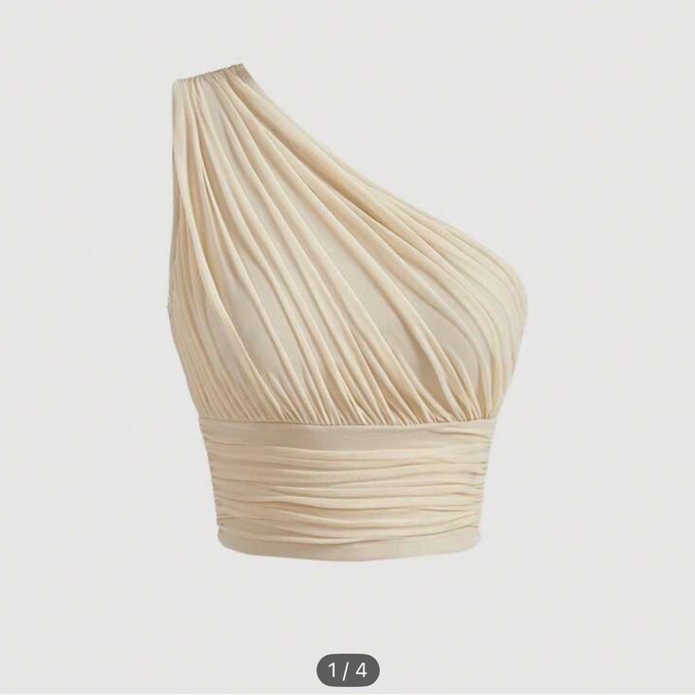 Cream One-Shoulder Dress